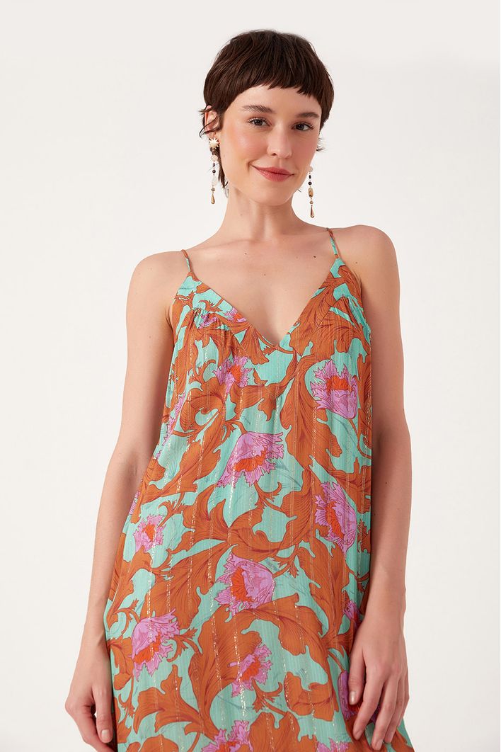Vestido Lurex Longuette Est Art Nouveau