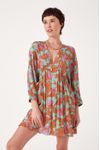 Vestido Lurex Estampa Art Nouveau