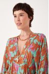 Vestido Lurex Estampa Art Nouveau