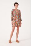 Vestido Lurex Estampa Art Nouveau