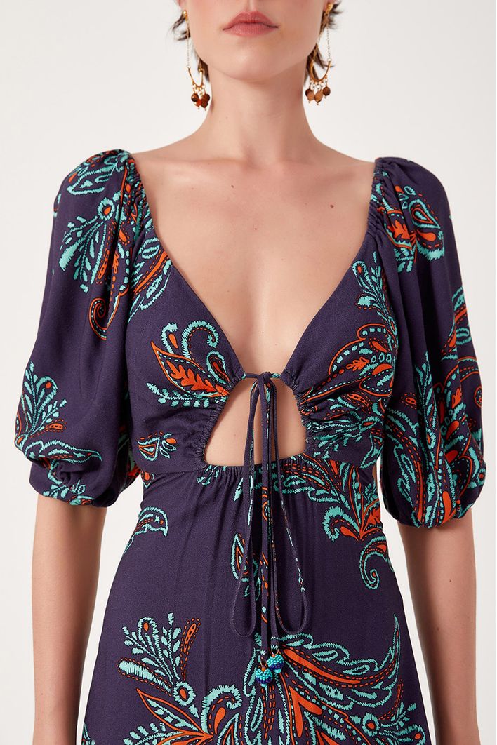 Vestido Longo Estampa Blatt