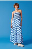 Vestido Cropped Estampa Quadradinhos