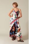 Vestido Transpassado Estampa Lenço Tigre
