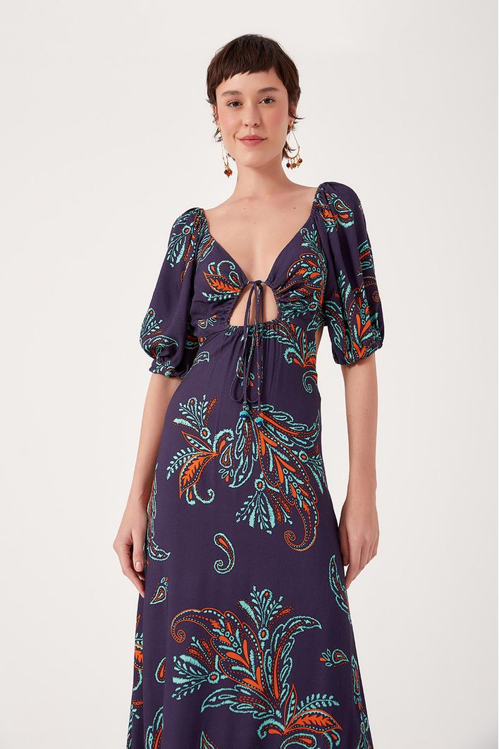 Vestido Longo Estampa Blatt