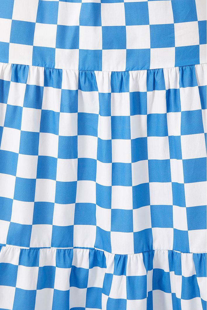 Vestido Cropped Estampa Quadradinhos