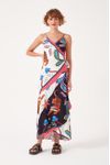 Vestido Transpassado Estampa Lenço Tigre