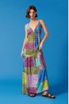 Vestido Longo Estampa Patch Bandana