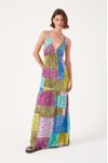 Vestido Longo Estampa Patch Bandana