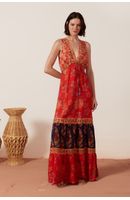 Vestido Longo Estampa Dona Flor