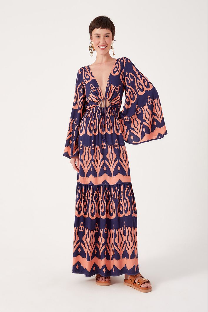 Vestido Longo Estampa Boemia