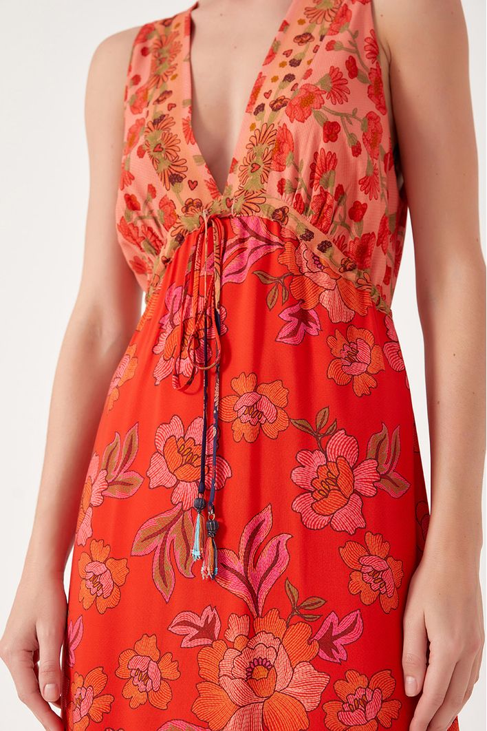 Vestido Longo Estampa Dona Flor