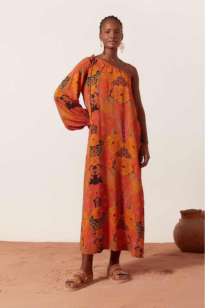 Vestido Longo Detalhe Corda Est Nolita