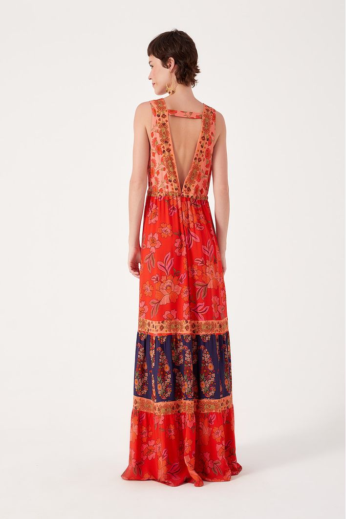 Vestido Longo Estampa Dona Flor