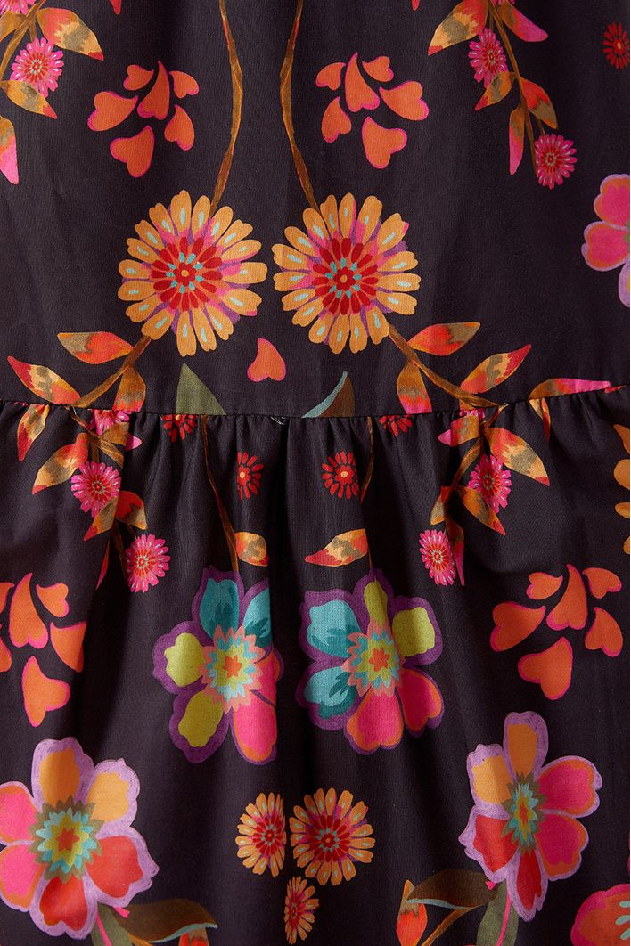 Vestido Longo Algodão Estampa Saudade