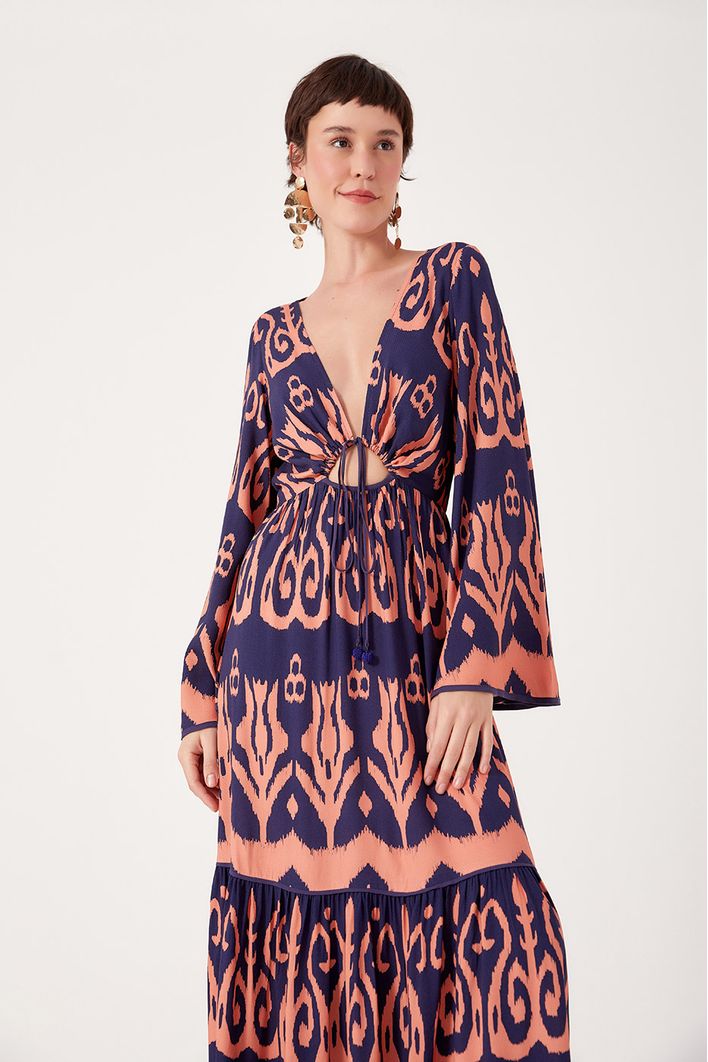 Vestido Longo Estampa Boemia