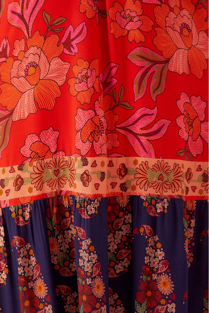 Vestido Longo Estampa Dona Flor