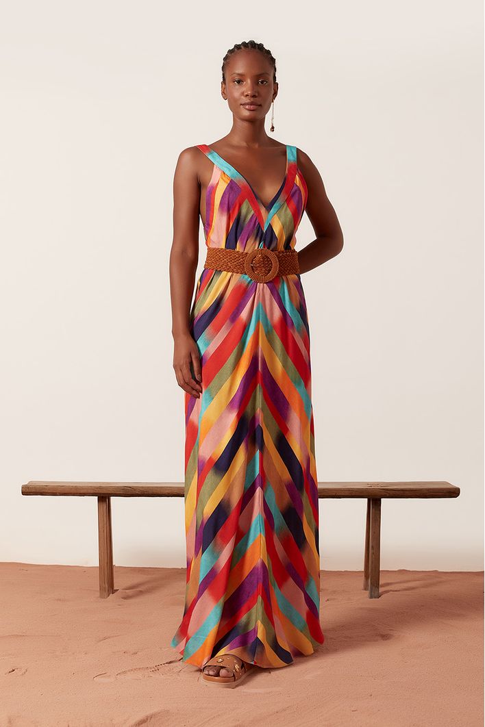 Vestido Longo Estampa Degrade