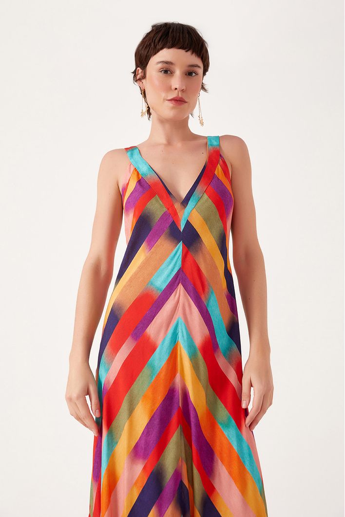 Vestido Longo Estampa Degrade