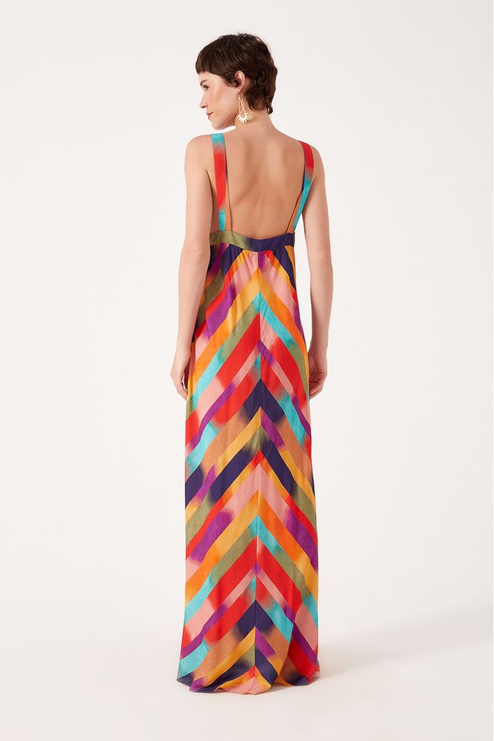 Vestido Longo Estampa Degrade