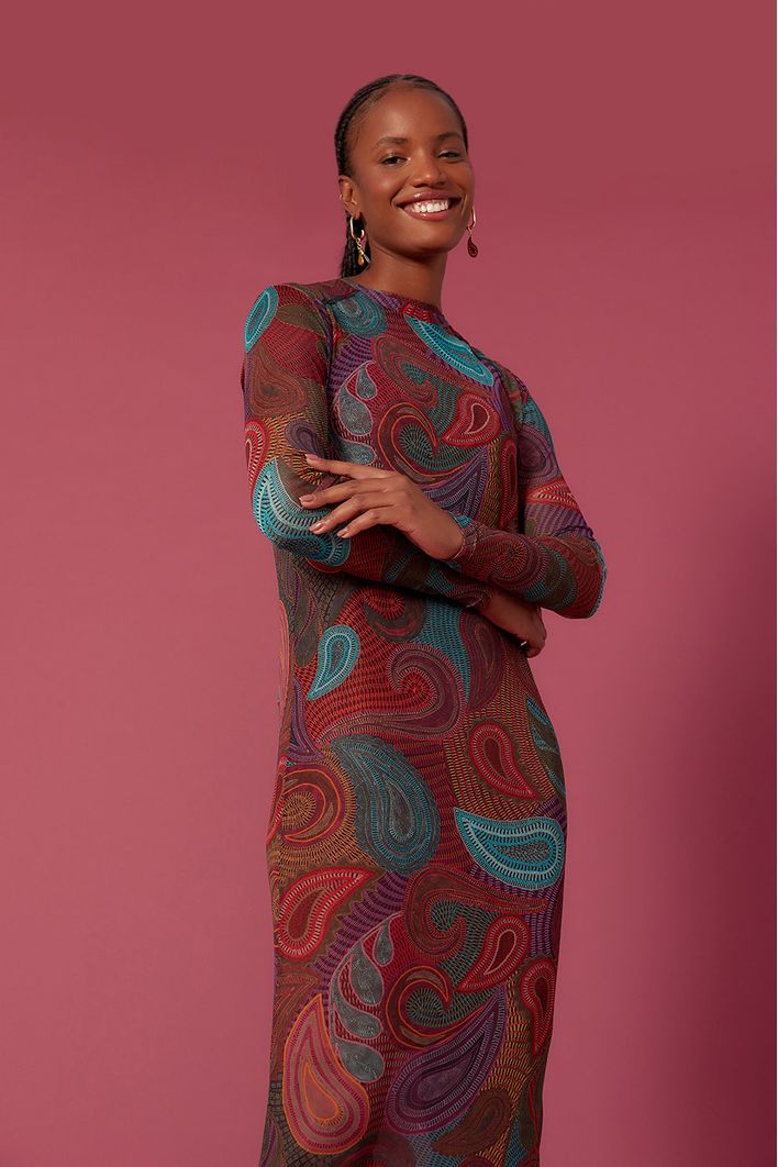 Vestido Segunda Pele Estampa Patchbo
