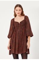 Vestido Lurex Estampa Nina