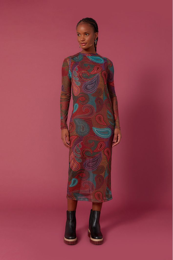 Vestido Segunda Pele Estampa Patchbo