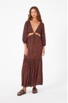 Vestido Longo Lurex Estampa Nina