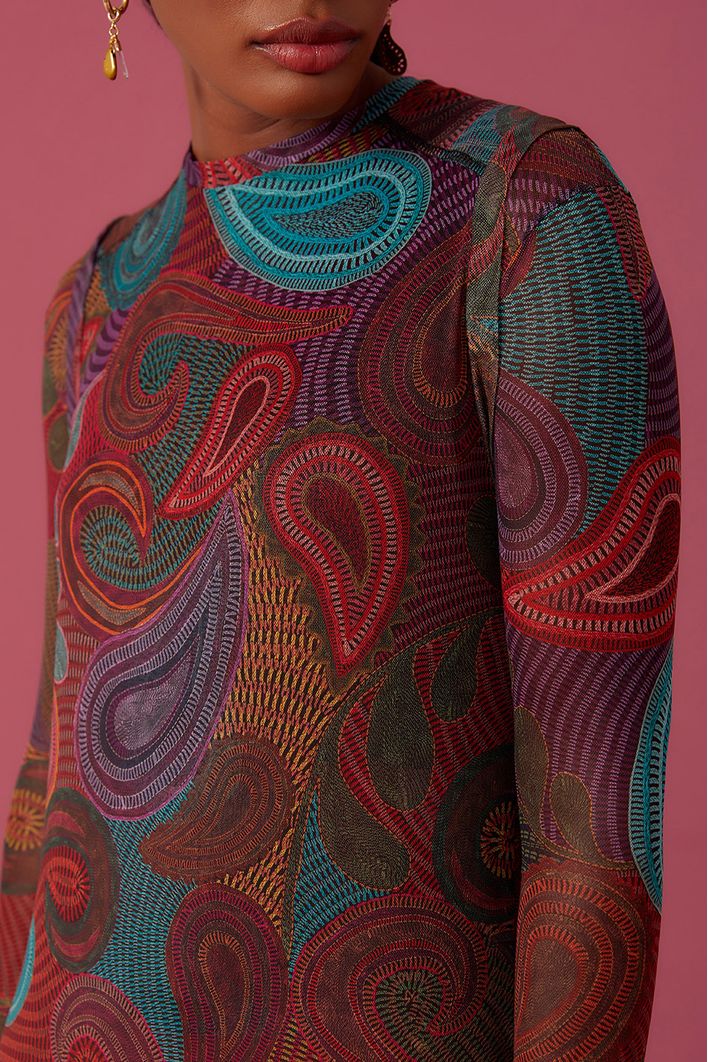 Vestido Segunda Pele Estampa Patchbo