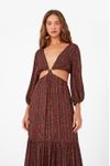Vestido Longo Lurex Estampa Nina