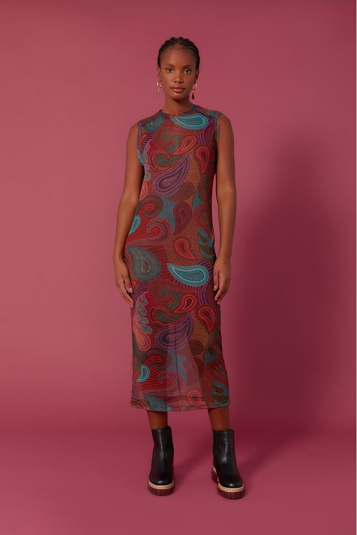 Vestido Segunda Pele Estampa Patchbo