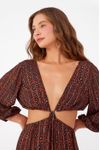 Vestido Longo Lurex Estampa Nina
