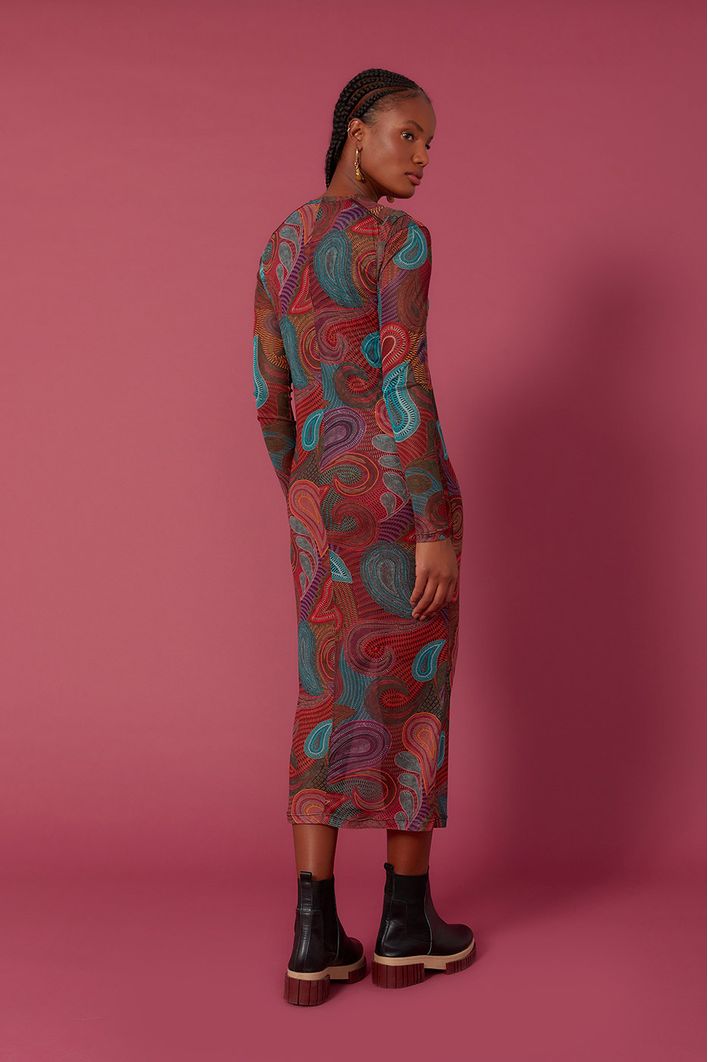 Vestido Segunda Pele Estampa Patchbo