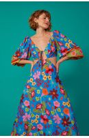 Vestido Cropped Estampa Jardineira