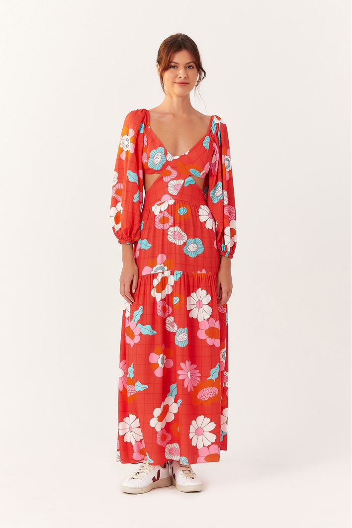 Vestido Cropped Estampa Florinda