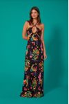 Vestido Longo Estampa Floresta Mágica