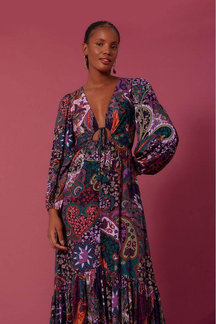 Vestido Longo Estampa Nisha