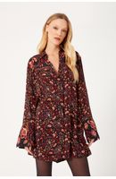 Vestido Camisa Lurex Estampa Balai