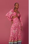 Vestido Longo Lurex Estampa Maya
