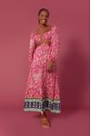 Vestido Longo Lurex Estampa Maya