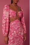 Vestido Longo Lurex Estampa Maya
