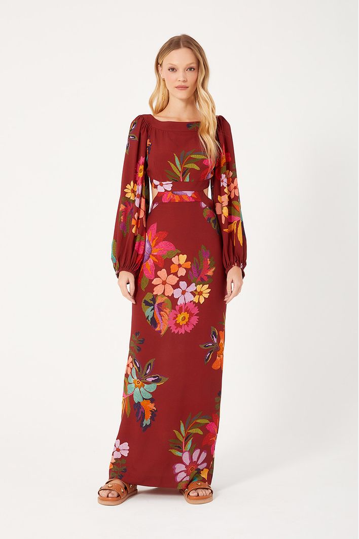 Vestido Longo Estampa Lembrança