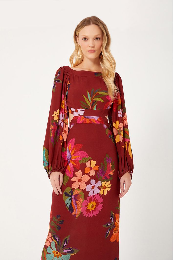 Vestido Longo Estampa Lembrança