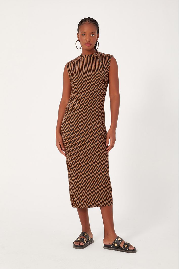 Vestido Estampa Zig Zag