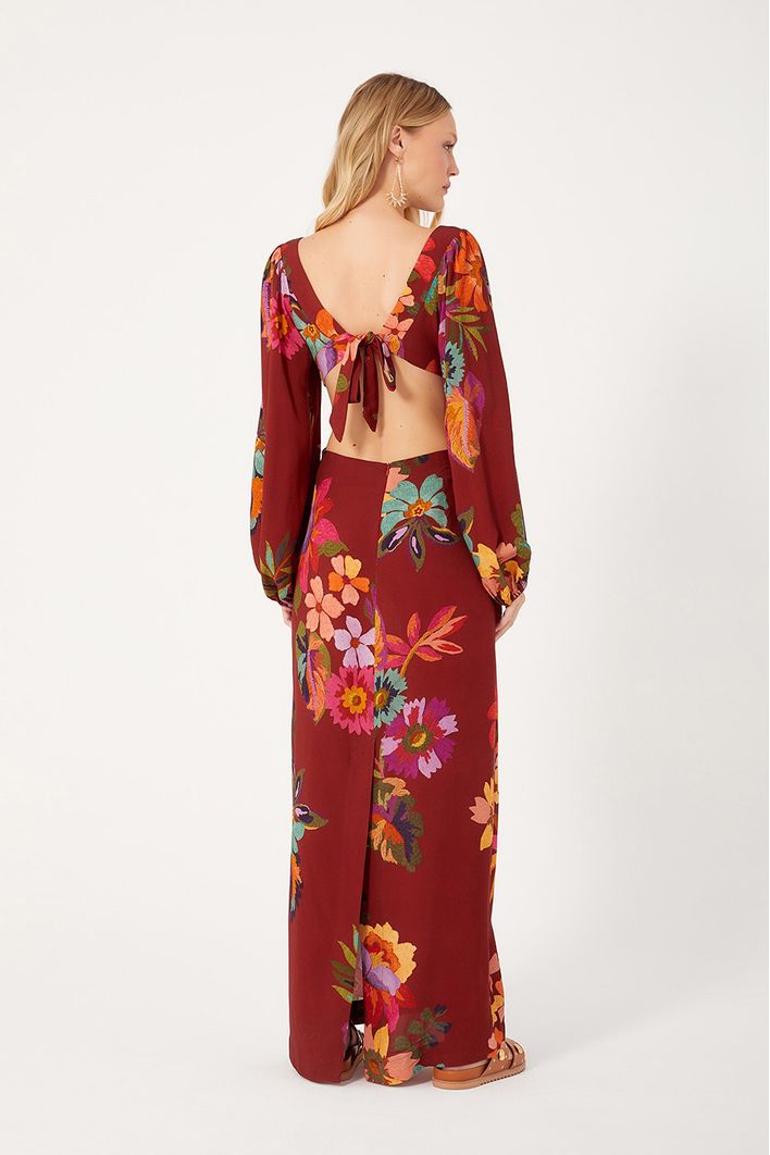 Vestido Longo Estampa Lembrança