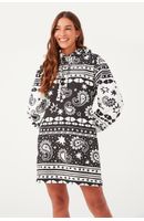 Vestido Moletom Estampa Paisley Love