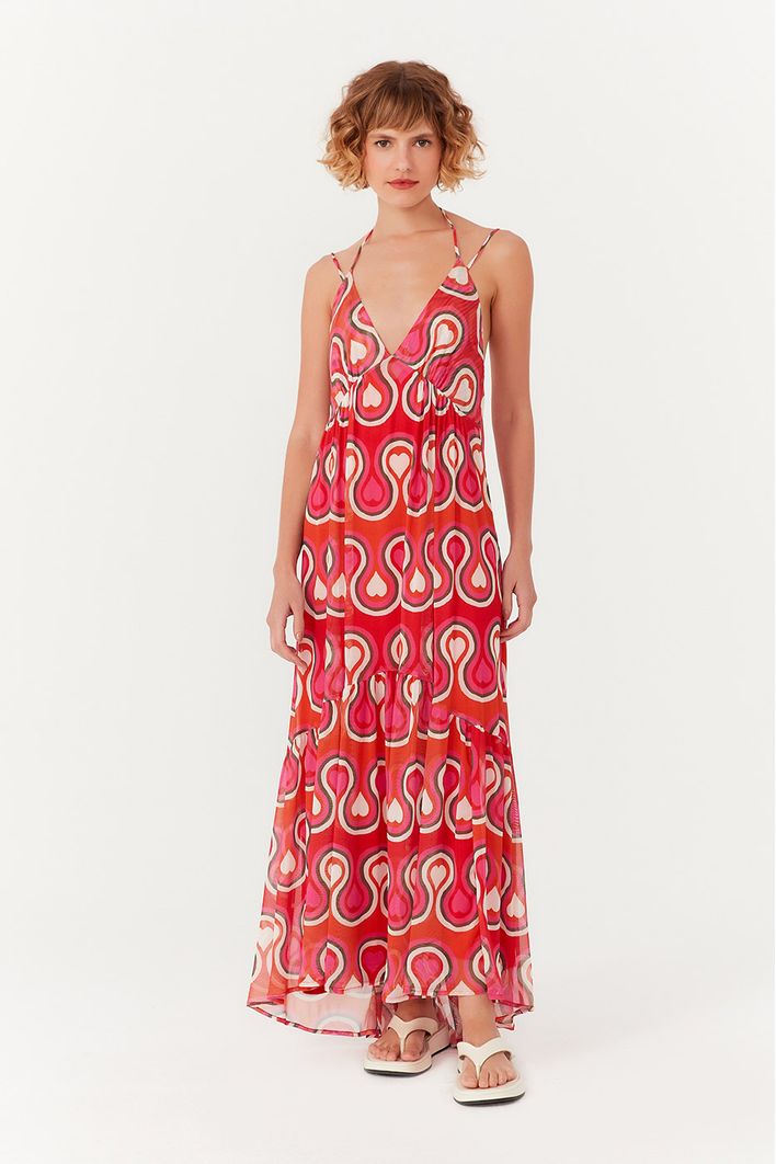 Vestido Mullet Tule Estampa Paixão