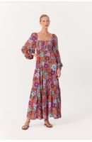 Vestido Longo Mangão Estampa Ancestral