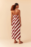 Vestido Cropped Linho Estampa Diagonal