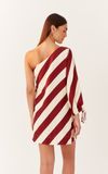 Vestido Linho Estampa Diagonal
