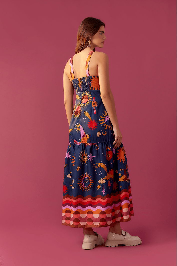 Vestido Cropped Estampa Viajantes